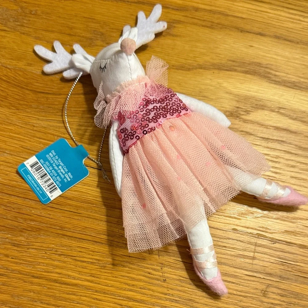 Target Pink and White Deer Ornament